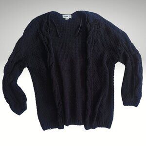 Garage Black Chunky Knit Cardigan Sweater Size XS